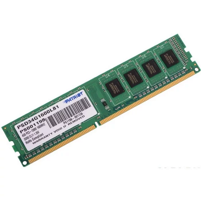 Оперативная память Patriot PSD34G1600L81 4 ГБ DDR3L-1600 DIMM