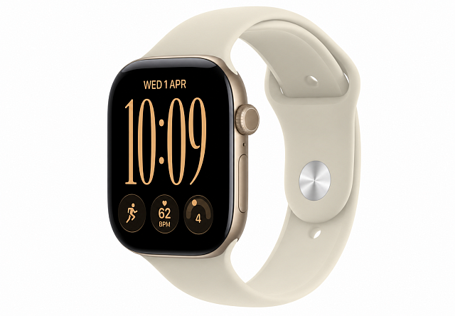 Apple Watch Series 12 46 мм Светло-золотой, Sport Band Песочный S/M
