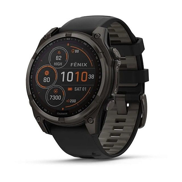 Умные часы Garmin Fenix 8 47mm Solar Sapphire Titanium Carbon Gray 010-02906-11