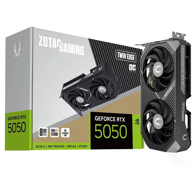 Видеокарта ZOTAC ZT-B50500H-10M NVIDIA GeForce RTX 5050 8 ГБ Twin Edge OC