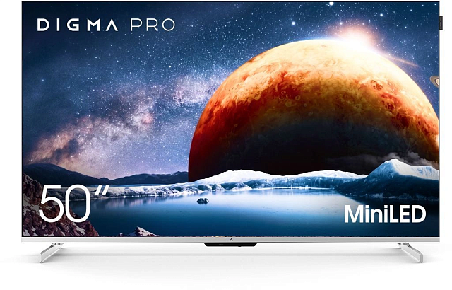 Телевизор Digma Pro 50Q 50″ Mini LED 4K 144 Гц серебристый