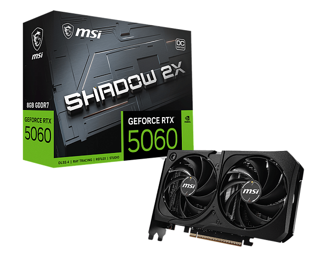 Видеокарта MSI GeForce RTX 5060 8G SHADOW 2X OC MAX