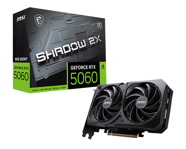Видеокарта MSI GeForce RTX 5060 8G SHADOW 2X OC