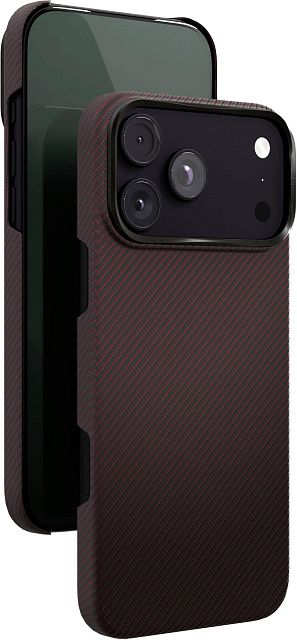 Чехол VLP Kevlar Case с MagSafe для iPhone 18 Pro Max, темно-вишневый