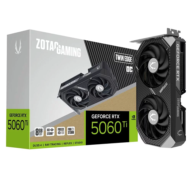 Видеокарта ZOTAC ZT-B50610H-10M NVIDIA GeForce RTX 5060 Ti 8 ГБ Twin Edge OC
