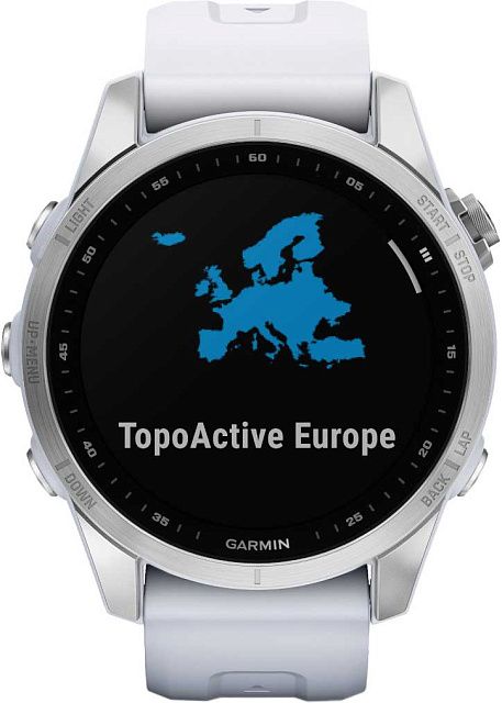 Часы Garmin Fenix 7S, серебристые с белым ремешком 010-02539-03