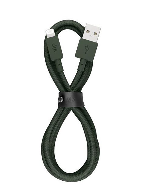 Кабель vlp Nylon Cable USB-A – Lightning MFI (1.2 м), темно-зеленый