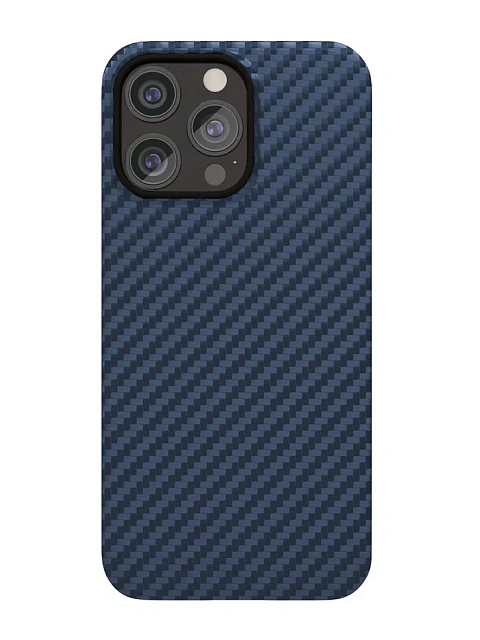 Чехол защитный vlp Kevlar case with MagSafe для iPhone 15 Pro Max, темно-синий