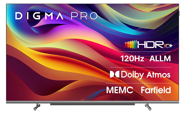 Телевизор Digma Pro 65M 65″ OLED 4K 120 Гц черный/серебристый