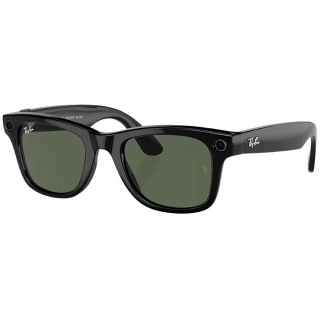 Умные очки Ray-Ban Wayfarer Shiny Black/G15 Green (150-50)