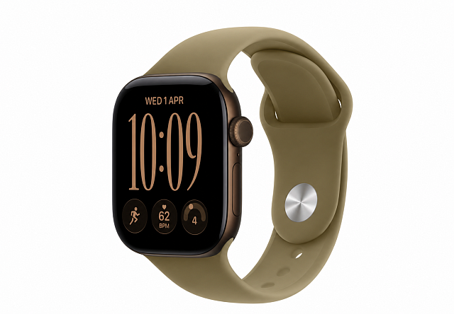 Apple Watch Series 12 42 мм Темно-бронзовый, Sport Band Оливковый S/M
