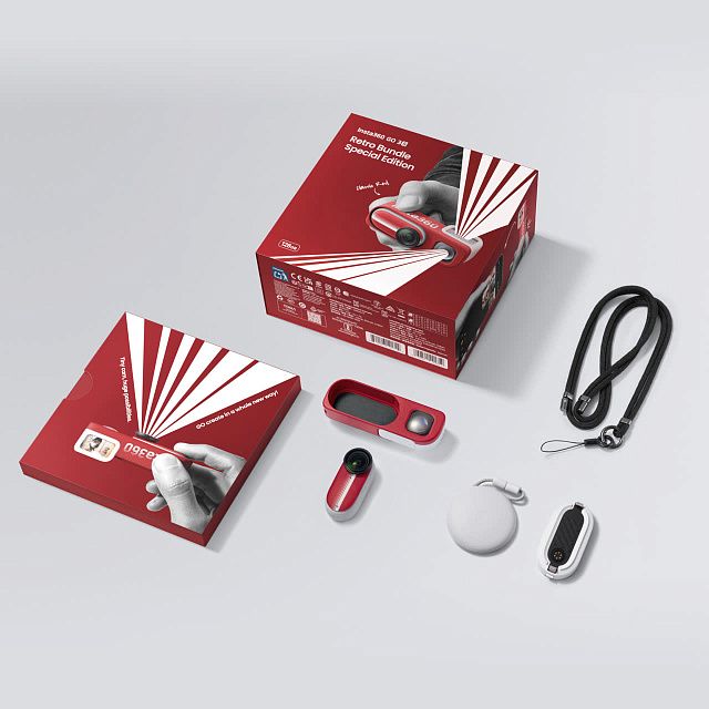 Экшн-камера Insta360 GO 3S Retro Bundle Special Edition 64 ГБ Красный