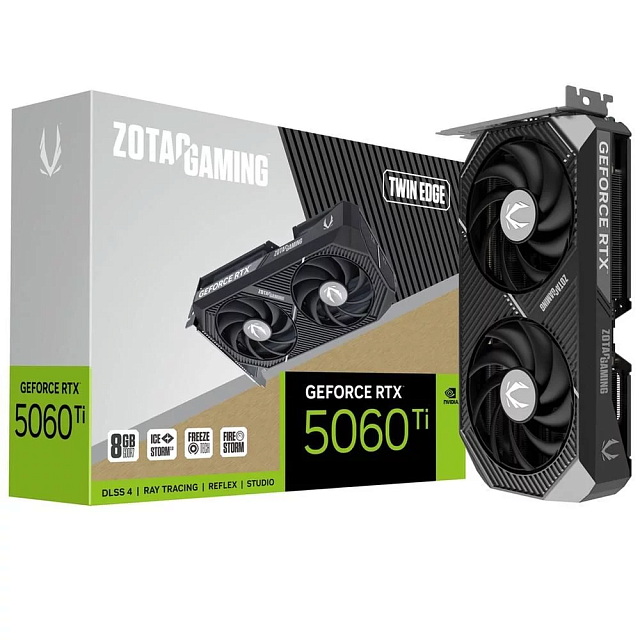 Видеокарта ZOTAC ZT-B50610E-10M NVIDIA GeForce RTX 5060 Ti 8 ГБ Twin Edge