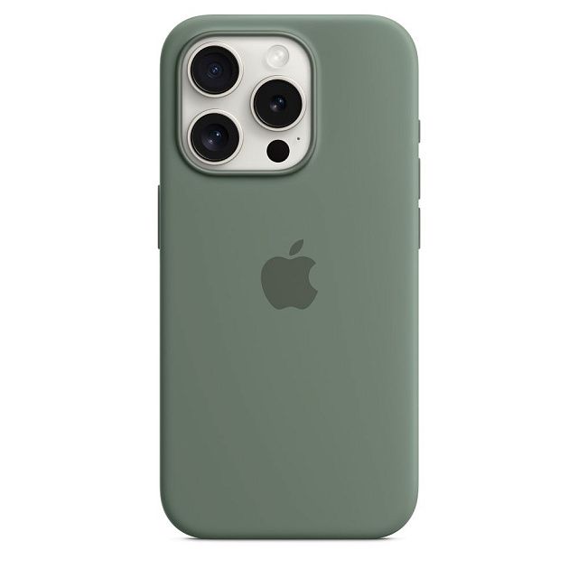 Чехол Apple MagSafe для iPhone 15, силикон, «кипарис»