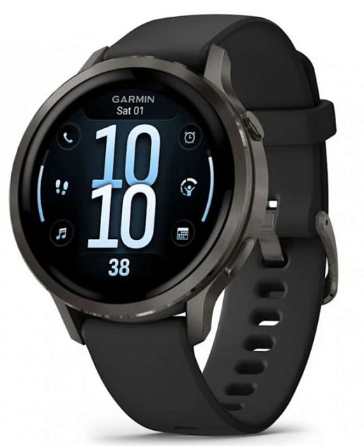 Умные часы Garmin Venu 4 41 Черные Силиконовый ремешок
