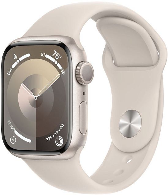 Apple Watch Series 9 45 мм «Сияющая звезда», спортивный ремешок Band цвета «сияющая звезда»