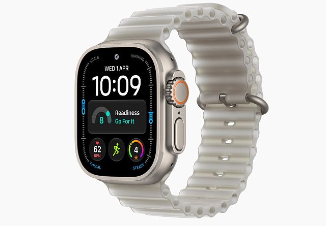 Apple Watch Ultra 4 49 мм Натуральный титан, Ocean Band Translucent Grey One Size