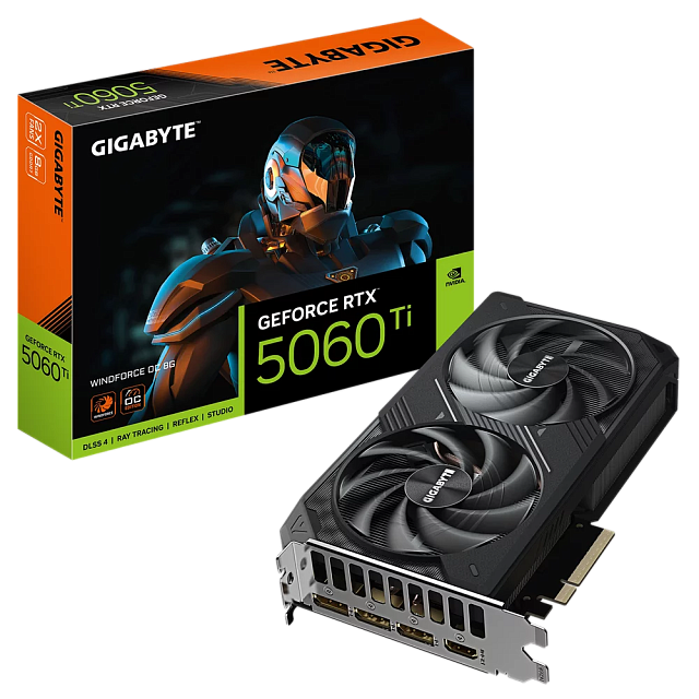 Видеокарта GIGABYTE GV-N506TWF2OC-8GD NVIDIA GeForce RTX 5060 Ti 8 ГБ