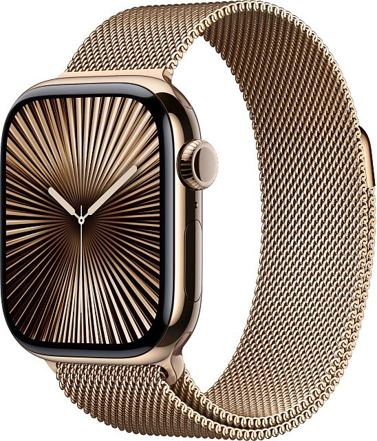 Apple Watch Series 10 42 мм Золотистый титан, ремешок Milanese Loop, Gold