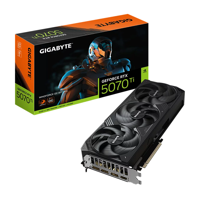 Видеокарта GIGABYTE GV-N507TWF3OC-16GD NVIDIA GeForce RTX 5070 Ti 16 ГБ